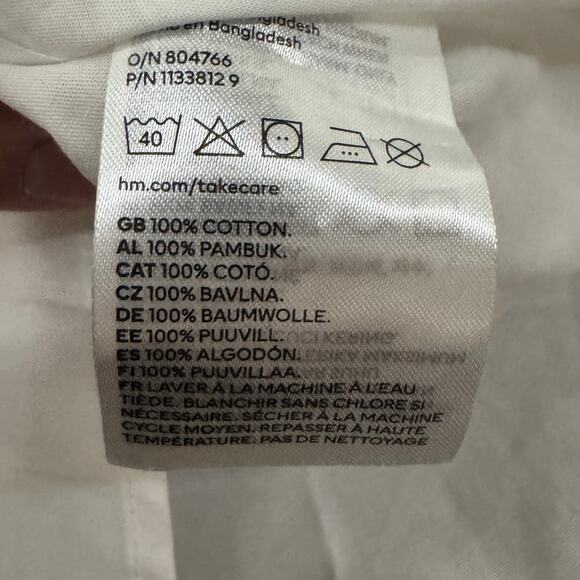 H&M Kids White Button Up Shirt 3-4Y Boys Formal Dress Top 4T EUC 100% Cotton - Picture 4 of 4